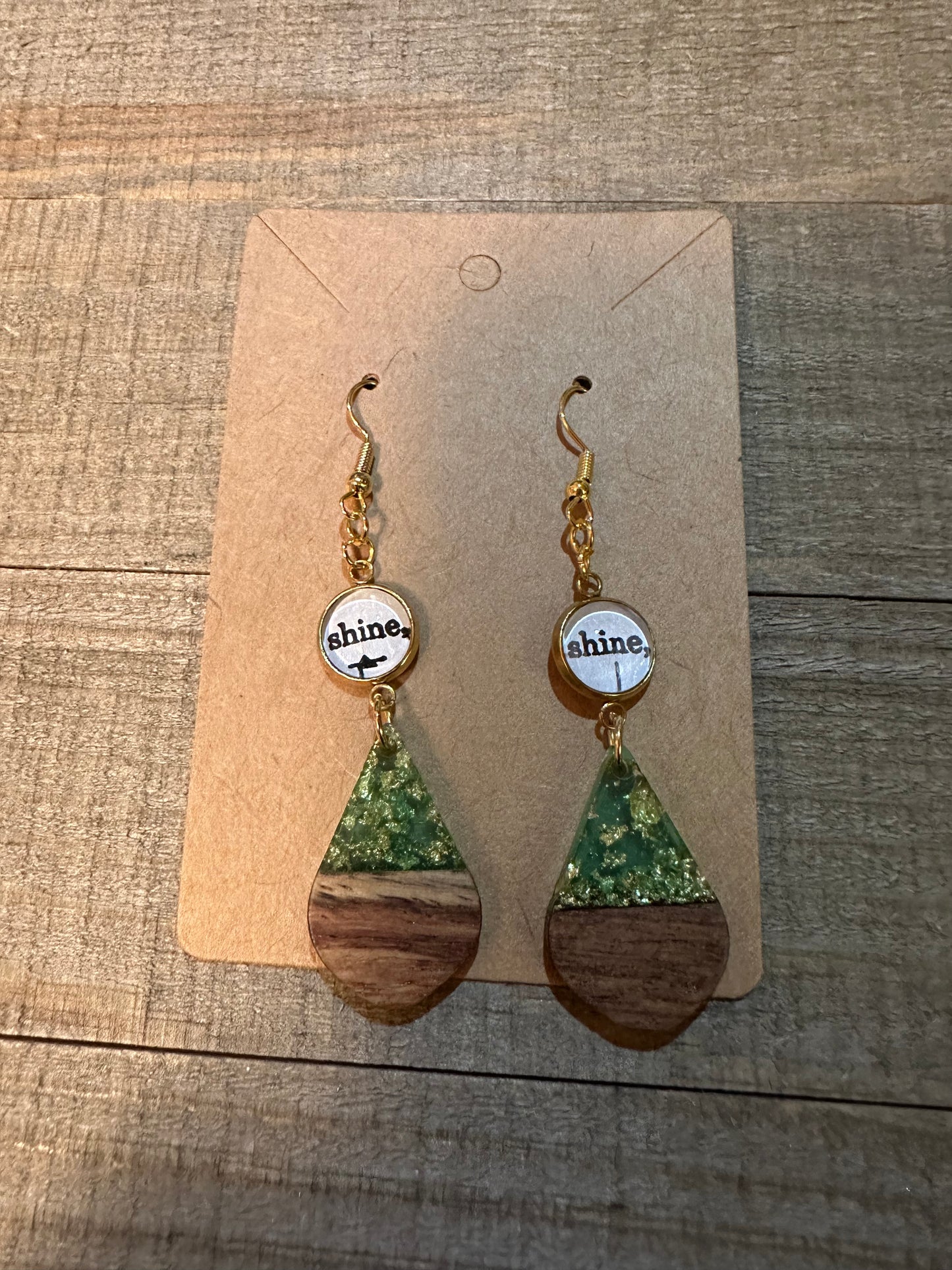 Shine Wooden Pendant Earrings