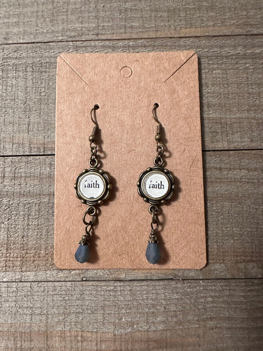 Faith Teardrop Charm Earrings