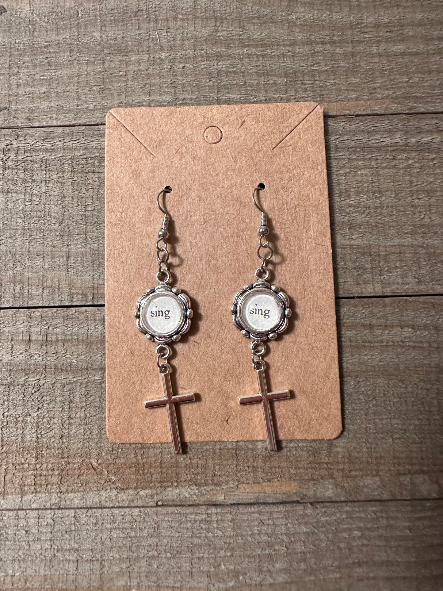 Sing Cross Earrings