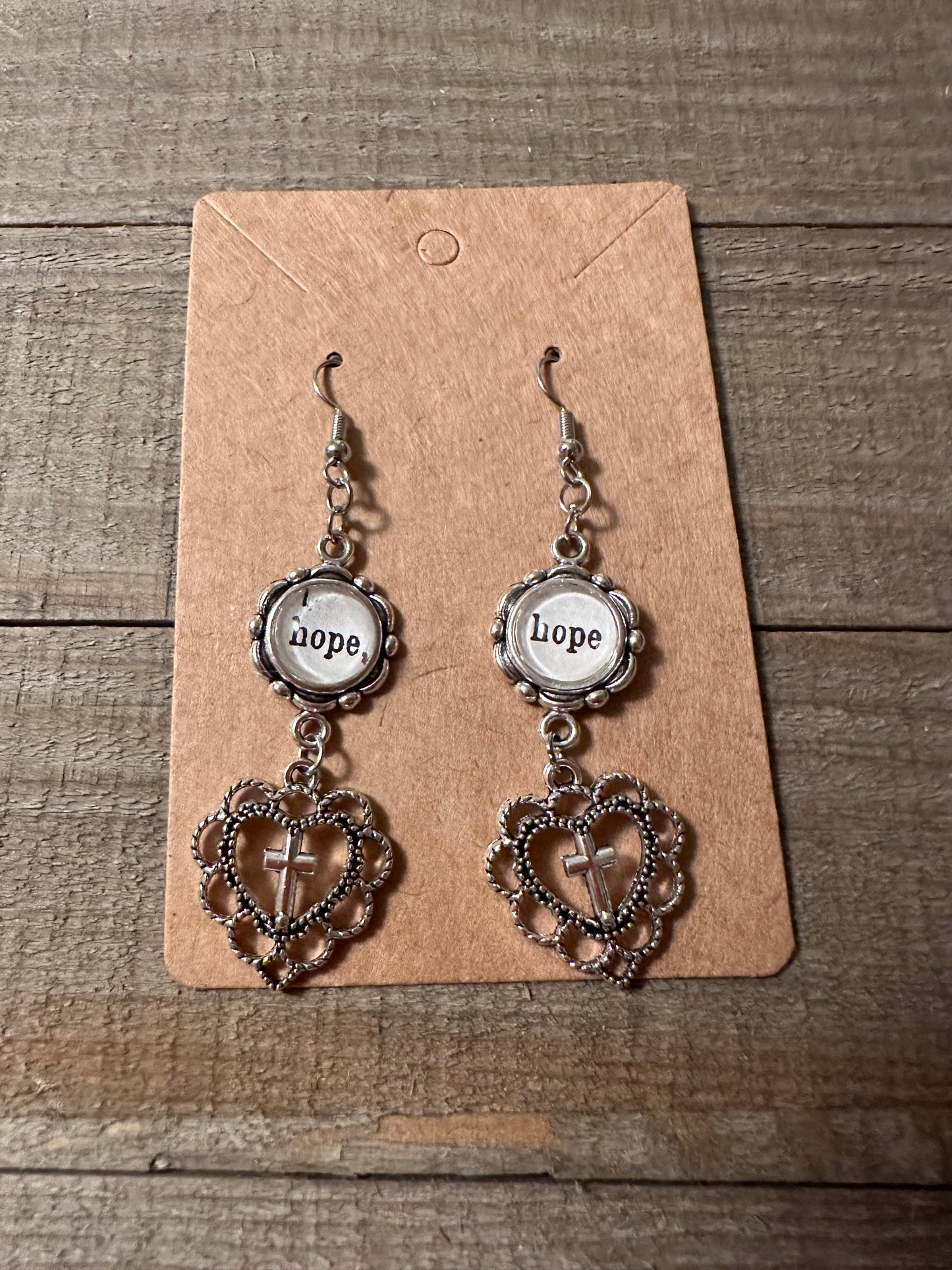 Hope Cross Heart Earrings