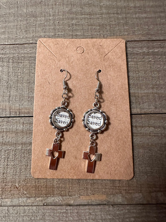 Saved Cross Earrings