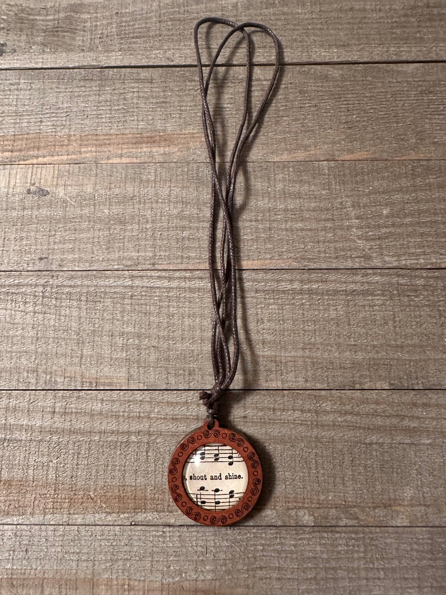 Shout and Shine Wooden Necklace