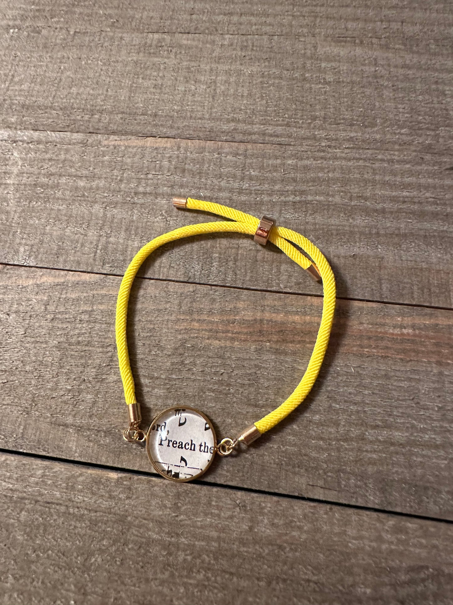 Yellow Adjustable Hymn Bracelet