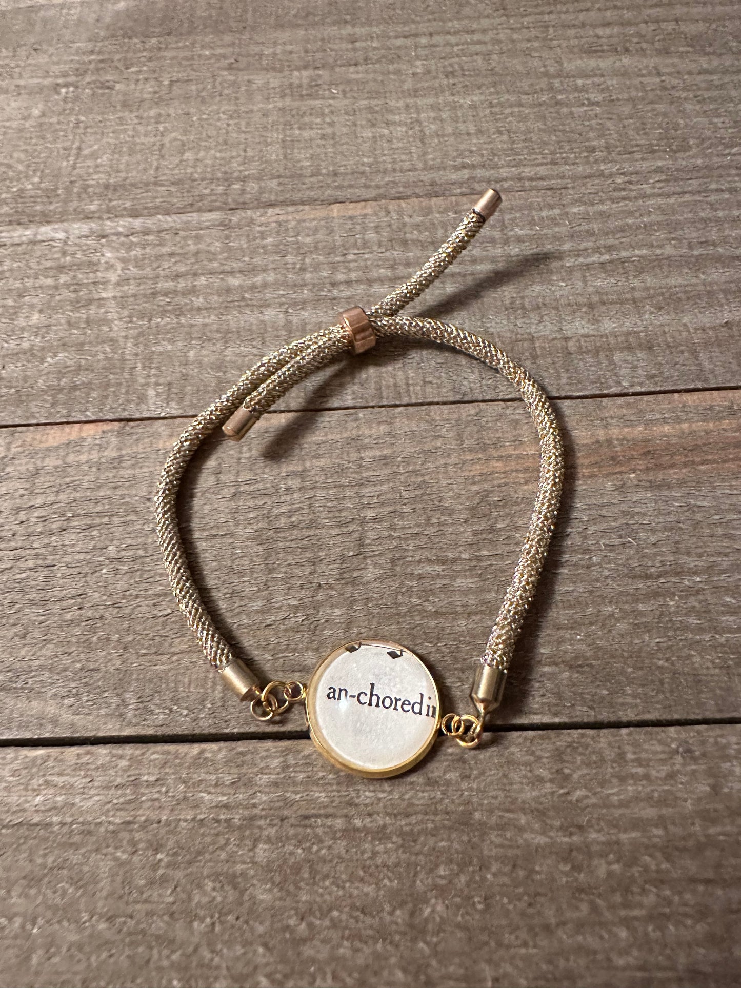 Gold Adjustable Hymn Bracelet