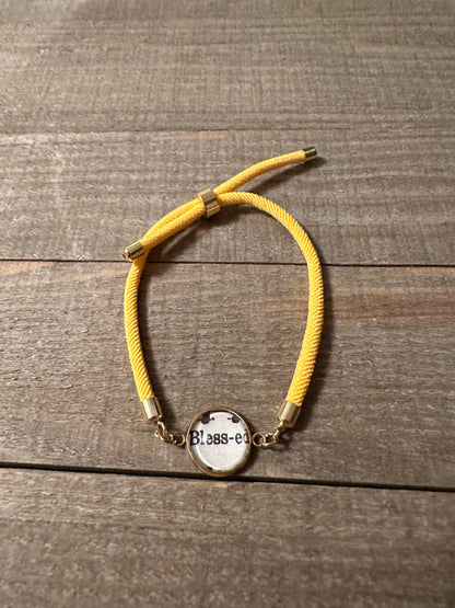 Yellow Adjustable Hymn Bracelet