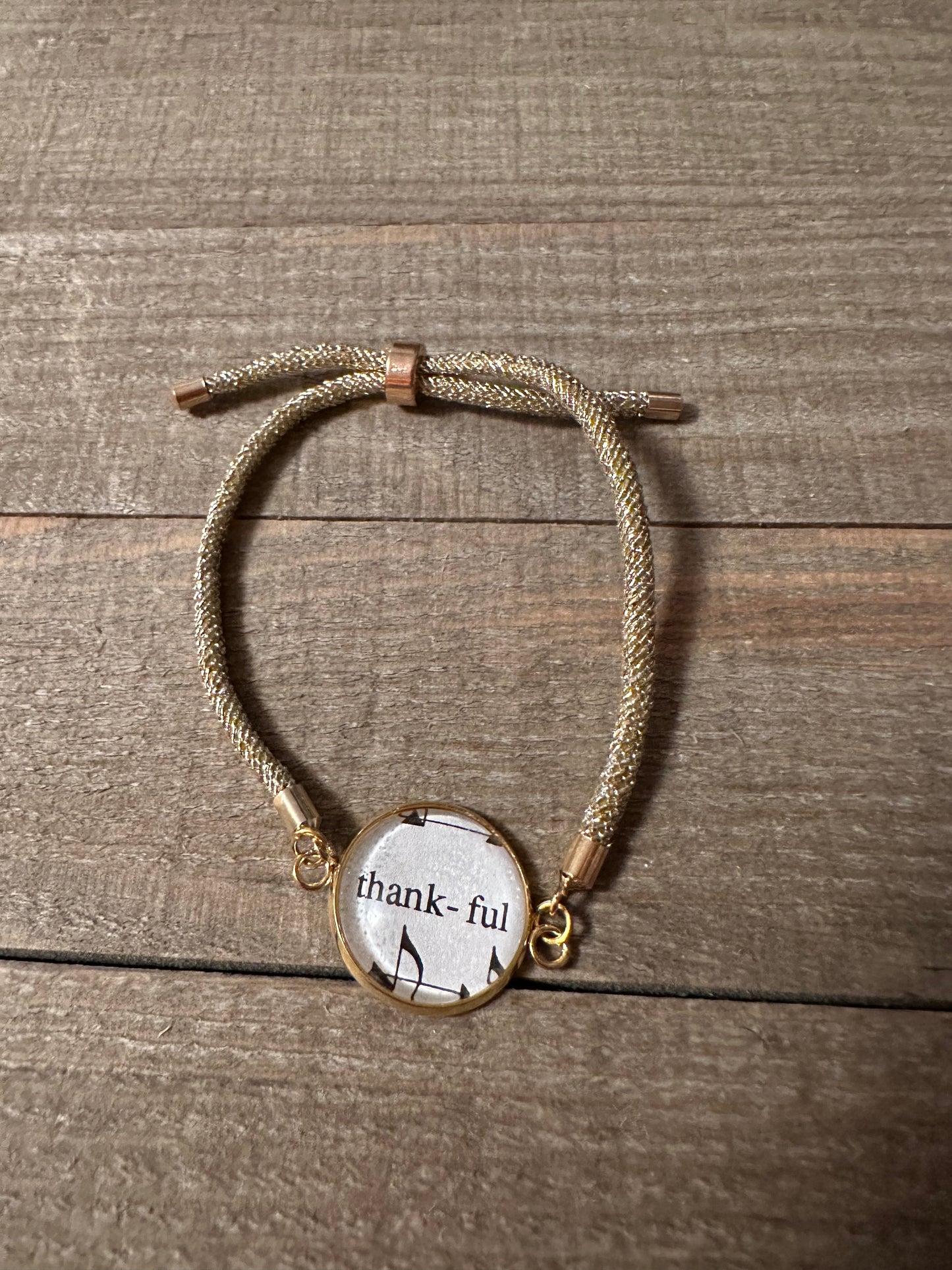 Gold Adjustable Hymn Bracelet