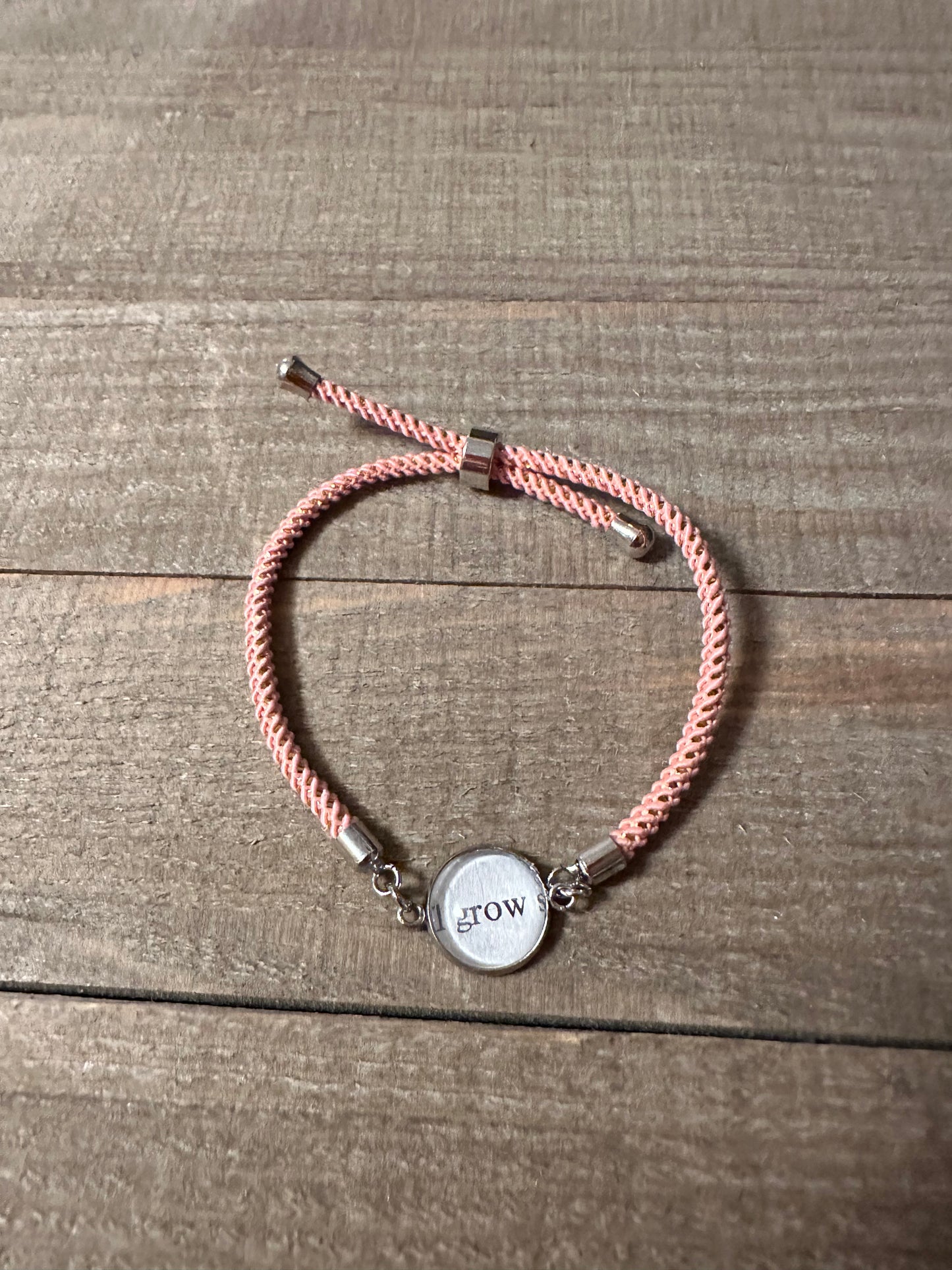 Light Pink/Gold Grow Adjustable Hymn Bracelet