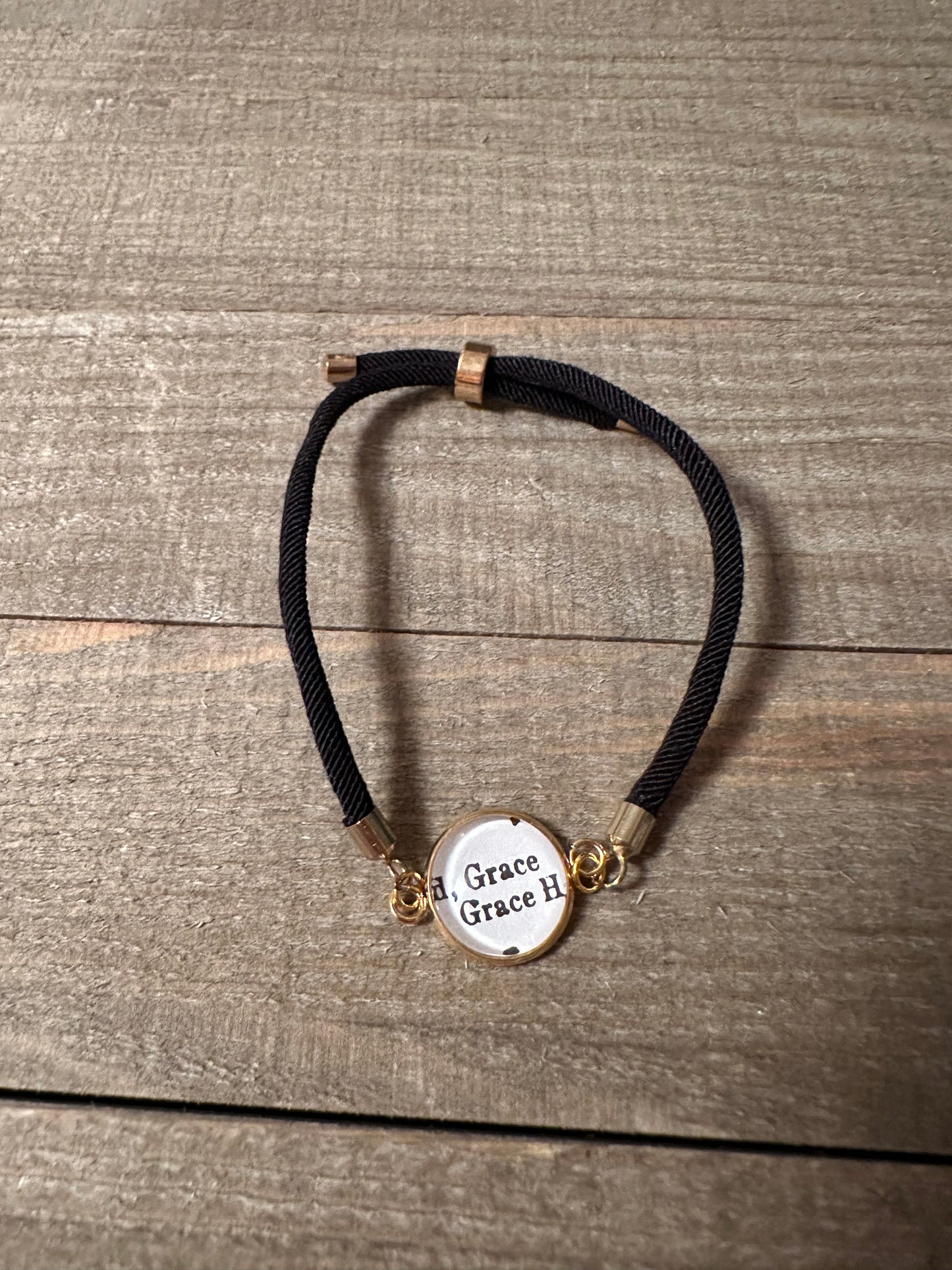 Black Adjustable Hymn Bracelet