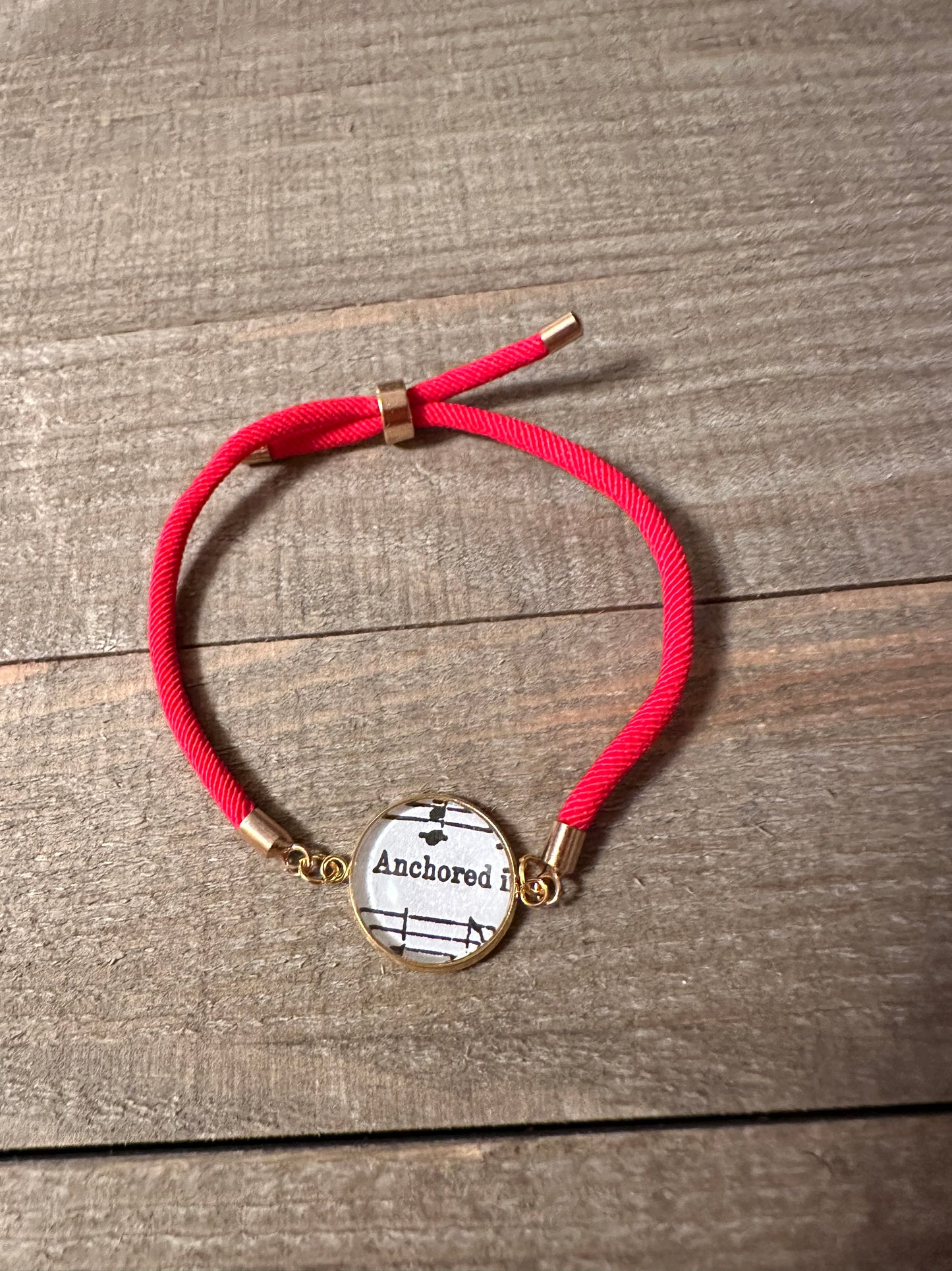 Red Adjustable Hymn Bracelet