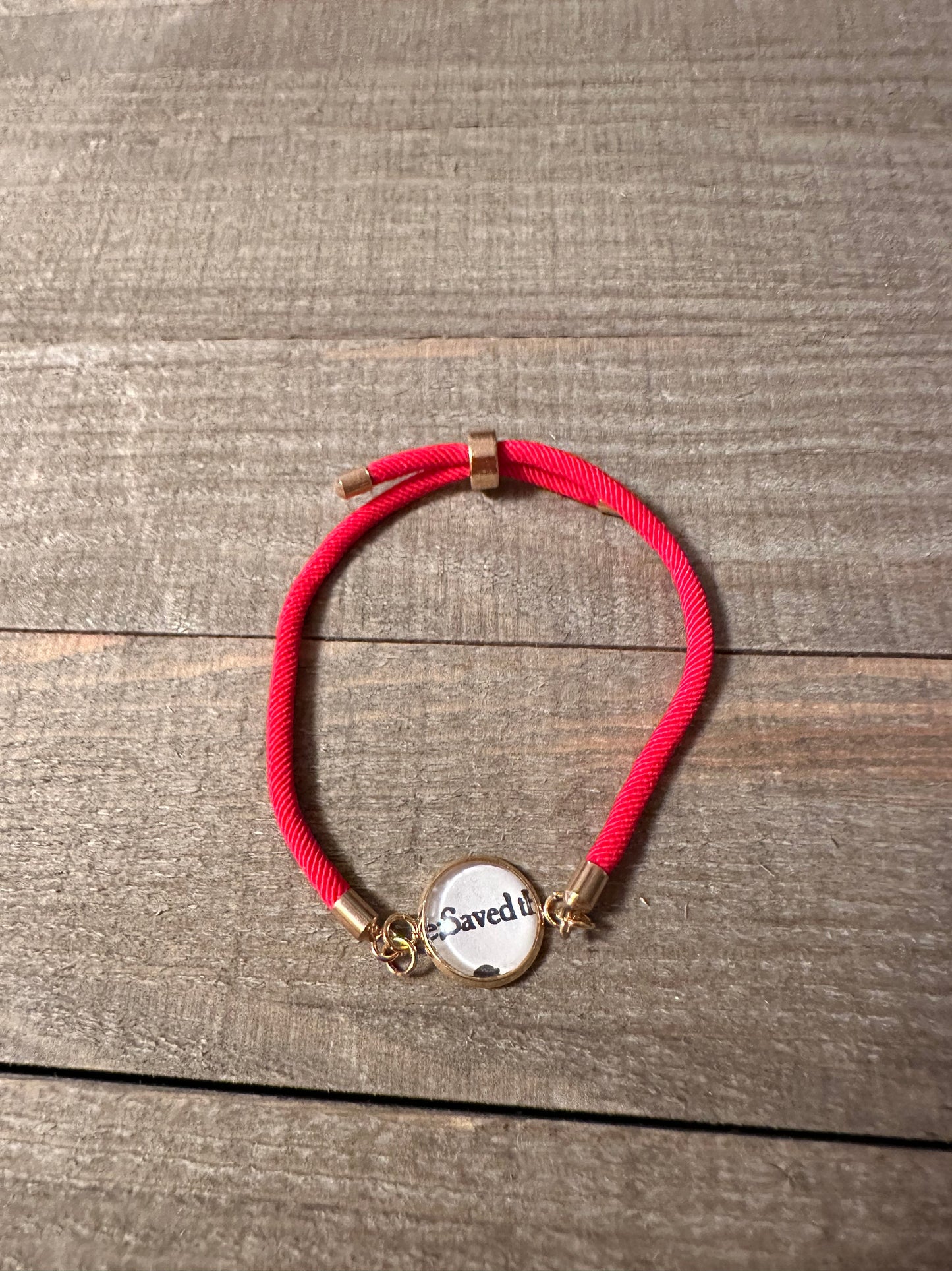 Red Adjustable Hymn Bracelet