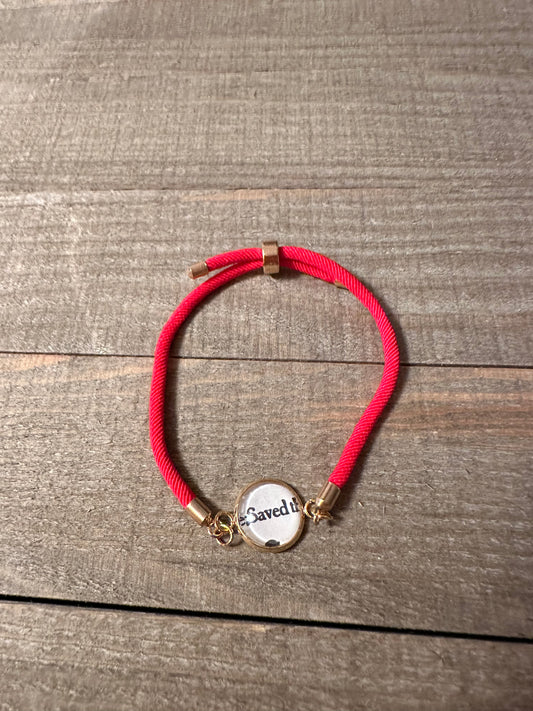 Red Adjustable Hymn Bracelet