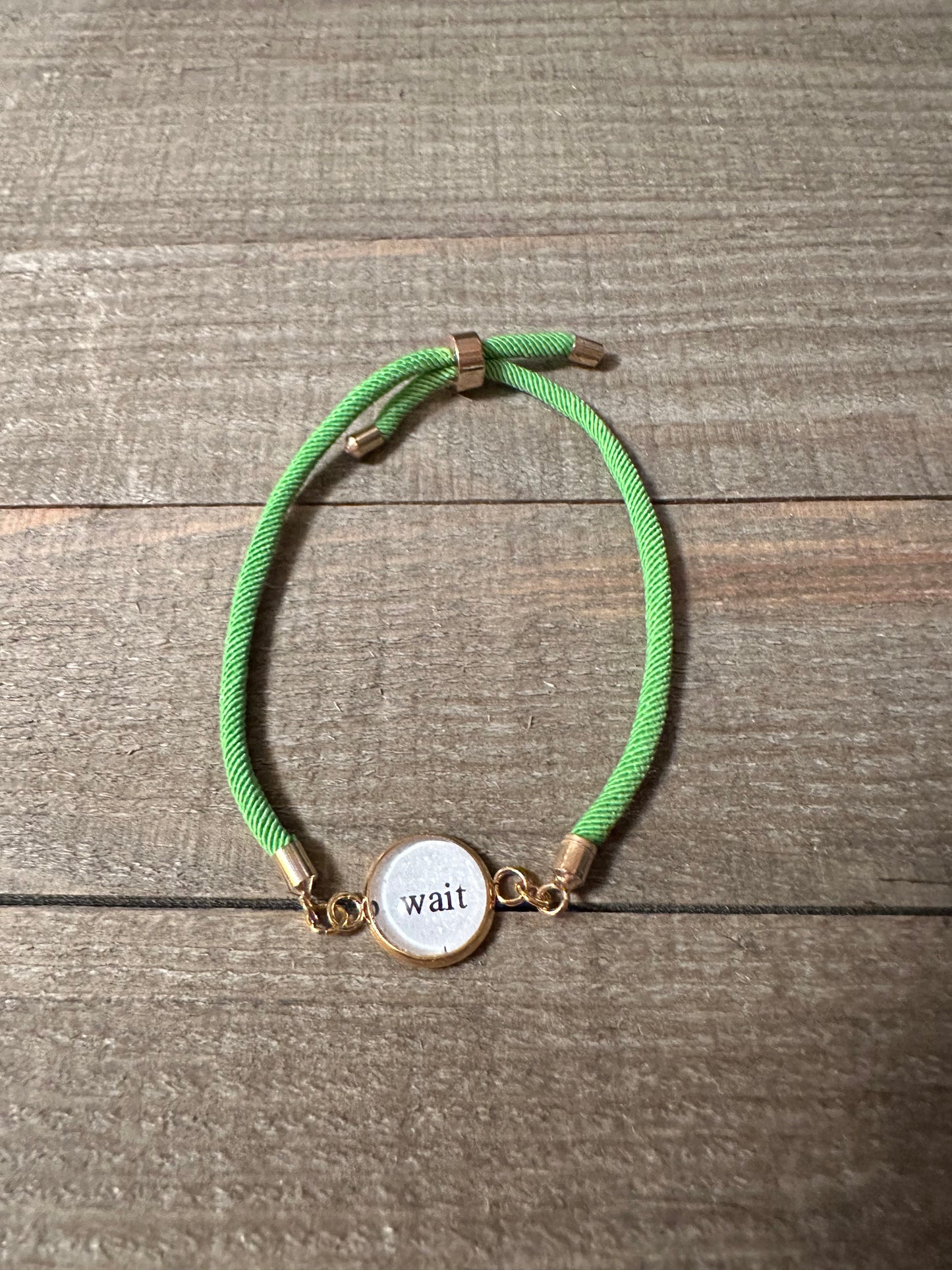 Lime Green Adjustable Hymn Bracelet