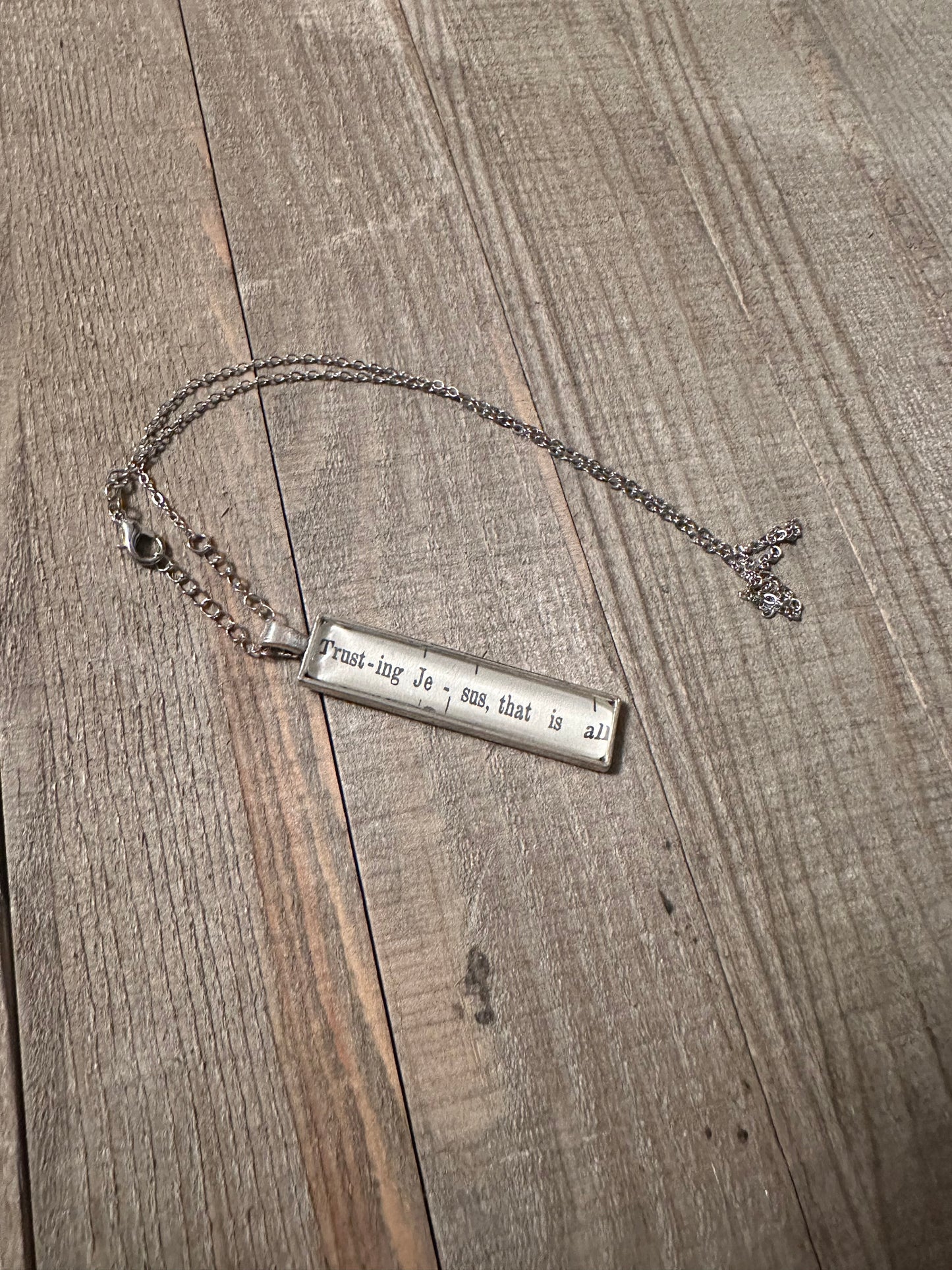 Trusting Jesus, That Is All Necklace