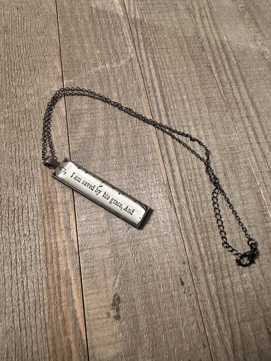 I Am Saved By His Grace Necklace