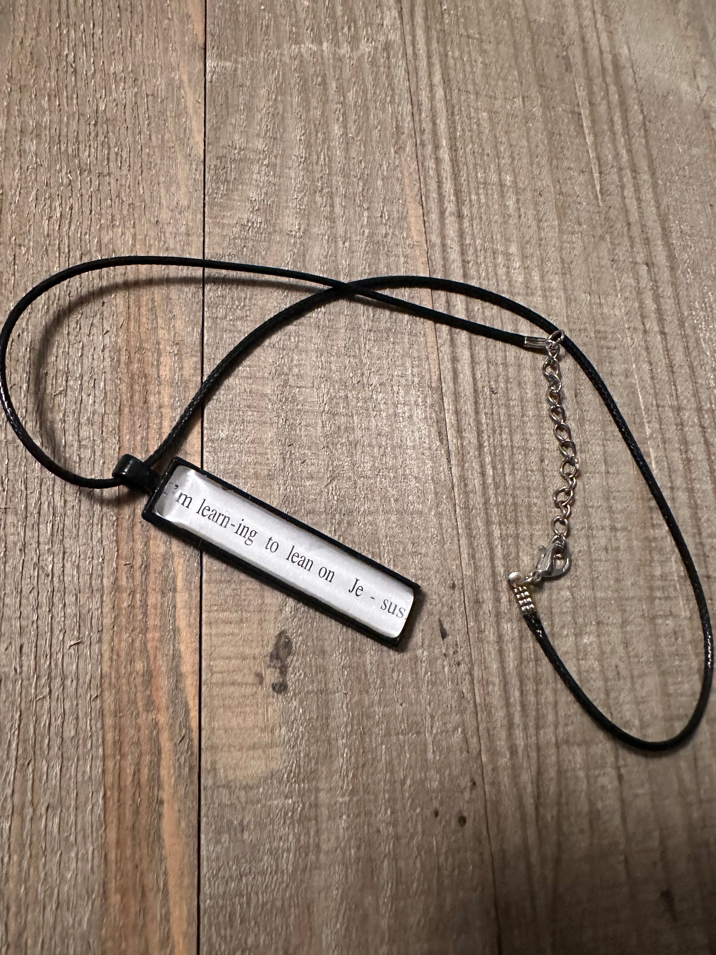 I'm Learning To Lean On Jesus Necklace