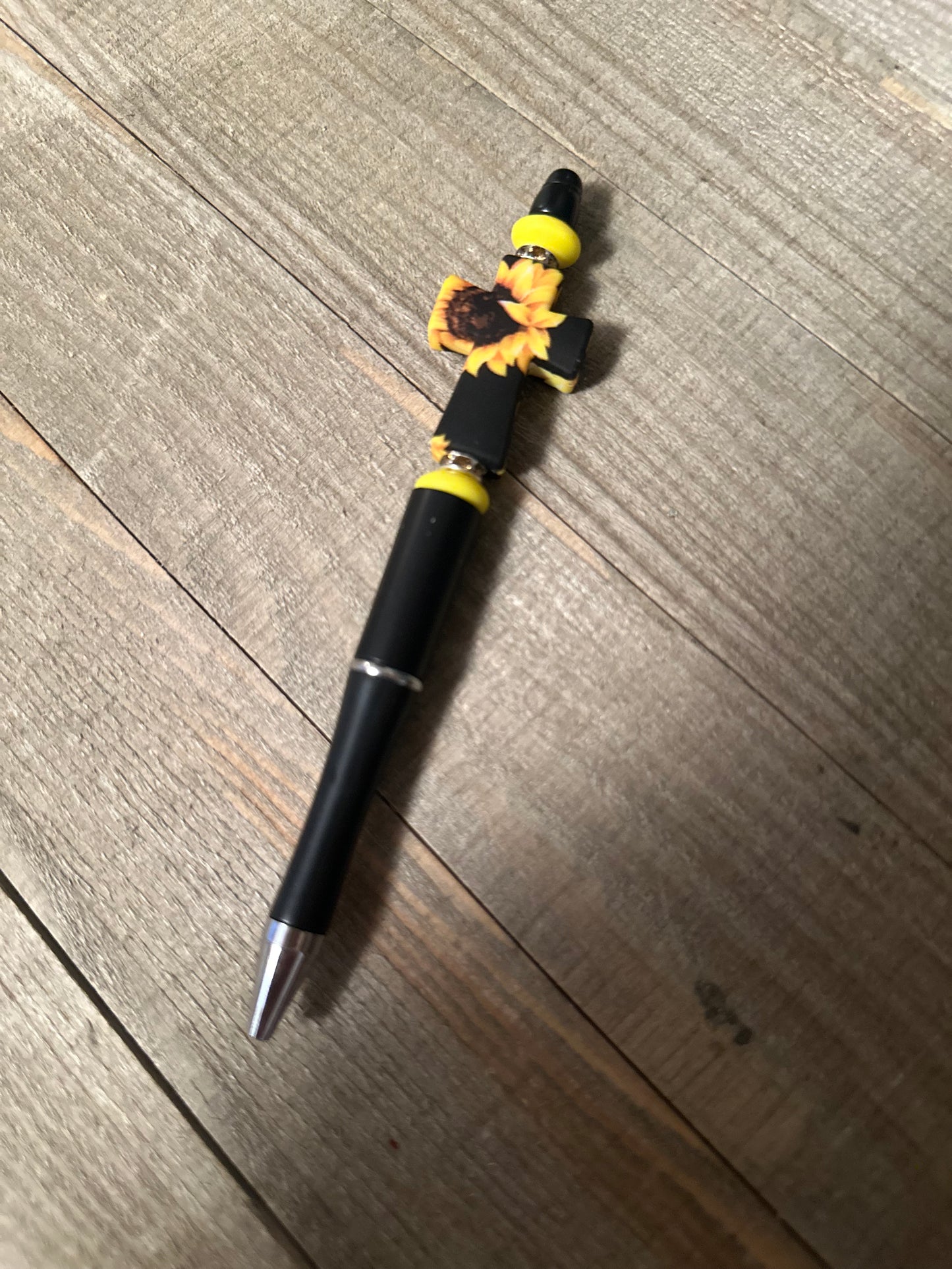 Sunflower Cross Black Pen