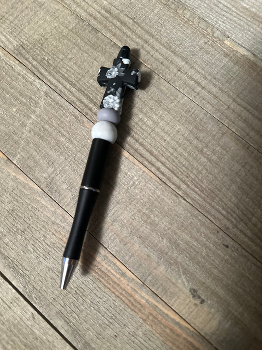 Black Floral Cross Pen