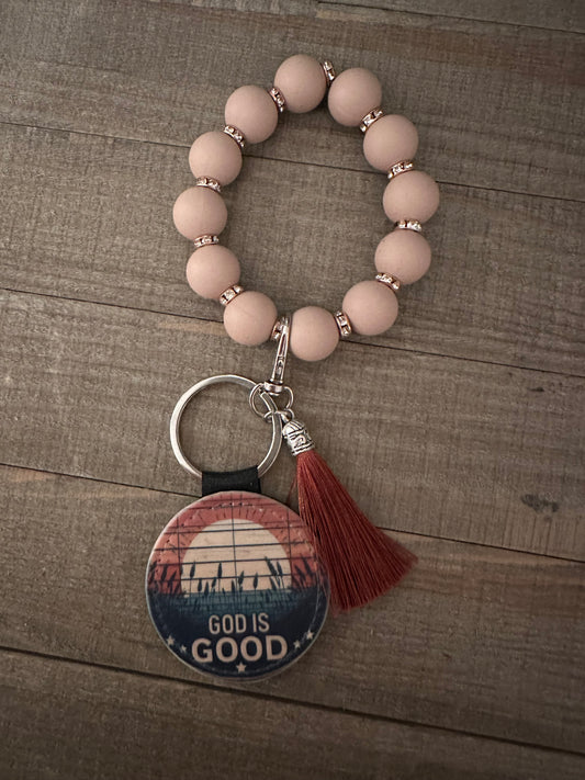 God Is Good Wristlet Keychain