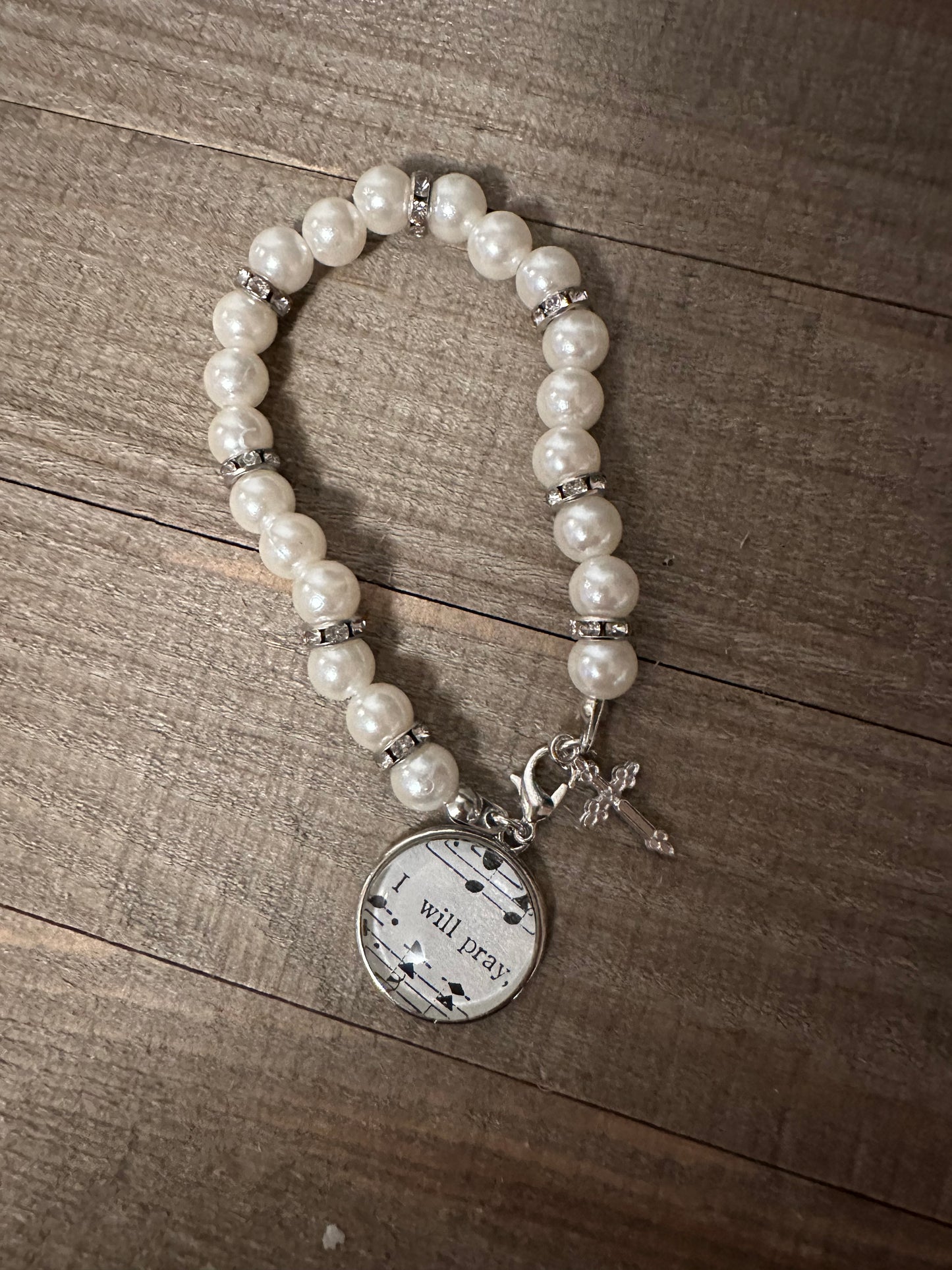 I Will Pray Pearl Bracelet