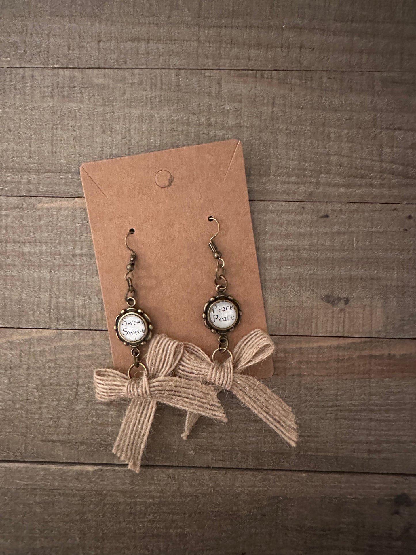 Sweet Peace Burlap Earrings