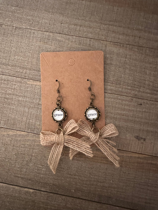 Grace Burlap Earrings