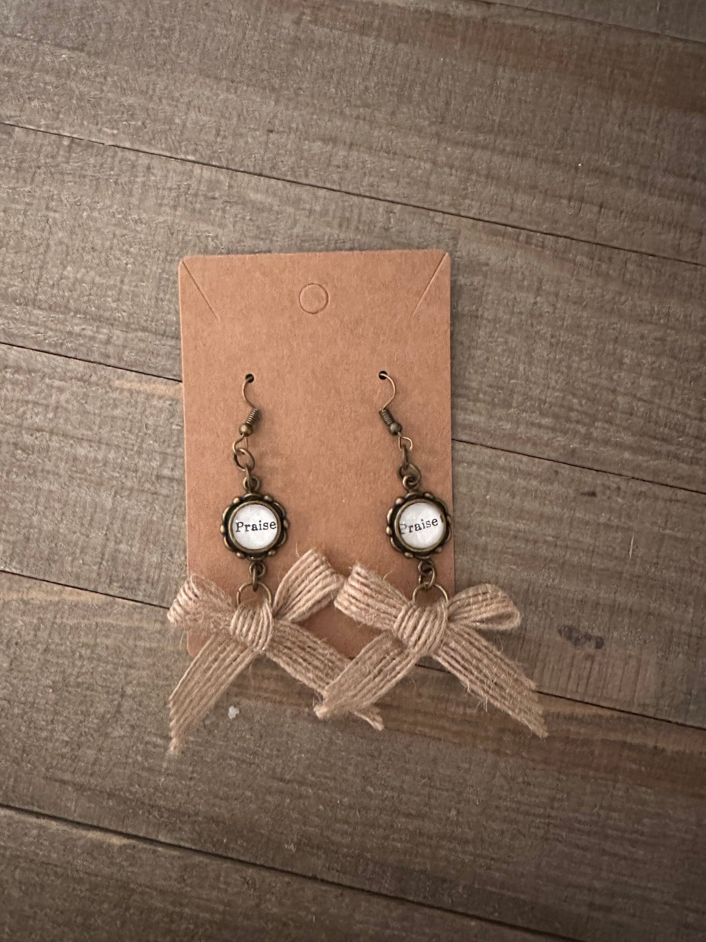 Praise Burlap Earrings