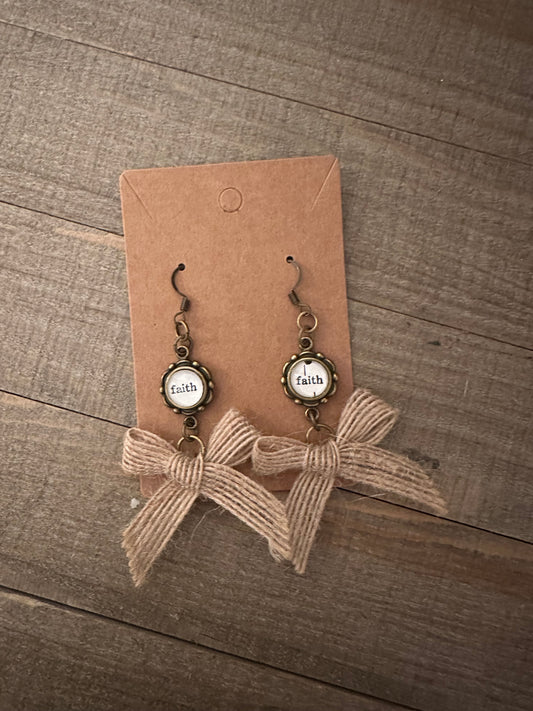 Faith Burlap Earrings